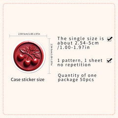 50pcs Self Adhesive Mushroom & Floral Stickers for Bottles Laptop