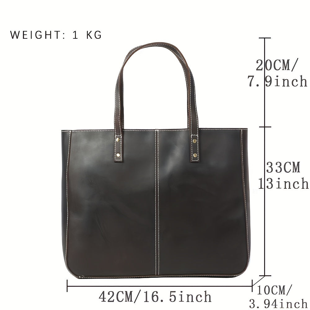 Retro Leather Tote Bag Large Capacity