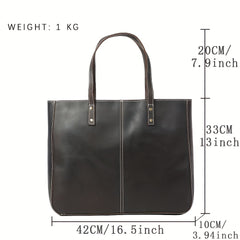 Retro Leather Tote Bag Large Capacity