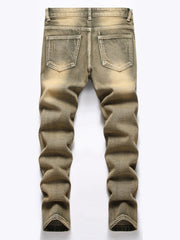Boys Ripped Jeans Slim Fit Washed Denim Pants Kids Clothing