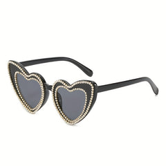 Y2K Heart Sunglasses Rhinestone Candy Gradient Glasses UV400