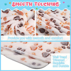 Warm & Soft Pet Blanket with Paw Print - for Dogs, Cats, Guinea Pigs