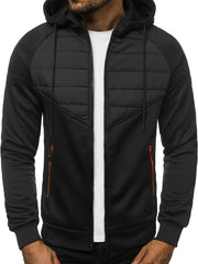 Patchwork Zip Hooded Sweatshirt Men's Jacket Coat
