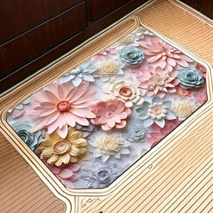 3D Flower Floor Mat Toilet Absorbent Non-slip Foot Mat Carpet