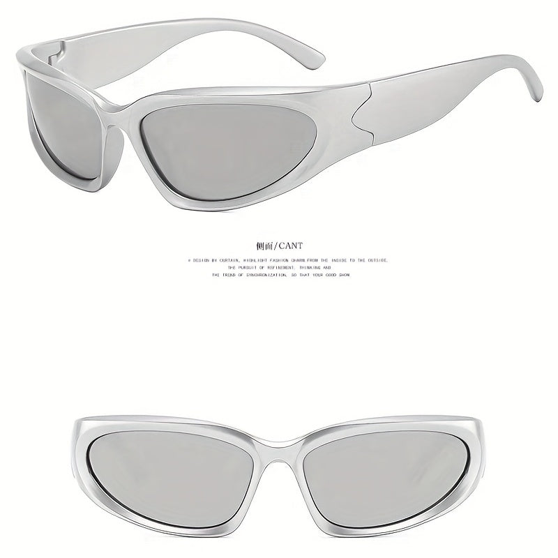 Men's Y2K Style Sports Sunglasses with Glasses Box and Cloth