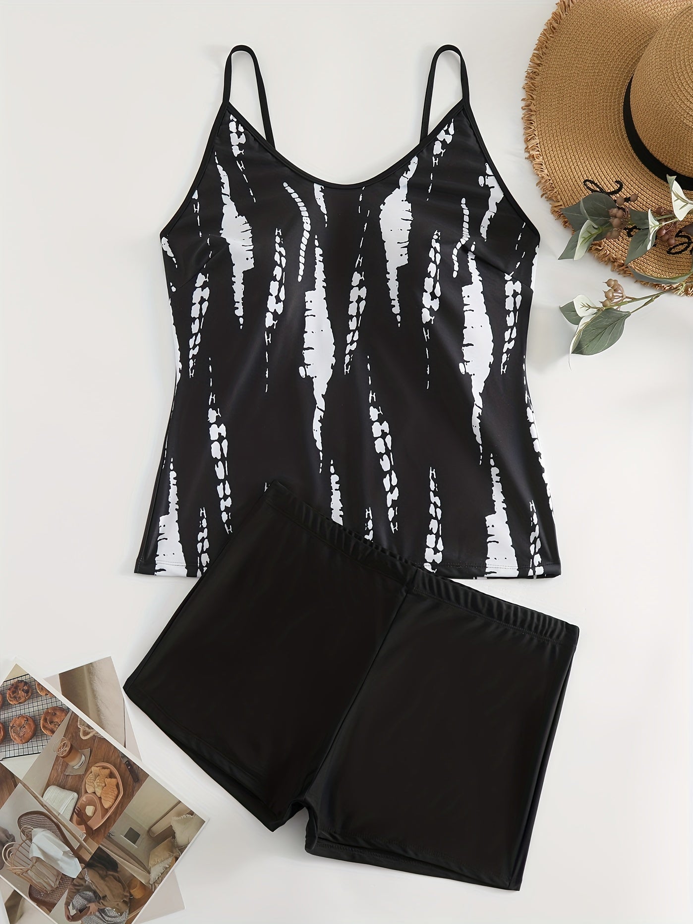  Tie Dye Cami Tankini Set Women's Swimwear
