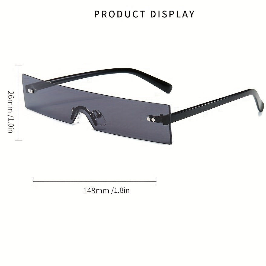 Y2K Rimless Sunglasses UV400 for Beach Party Club