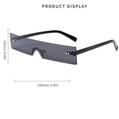 Y2K Rimless Sunglasses UV400 for Beach Party Club