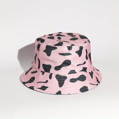 Children's Cow Pattern Double-sided Sun Hat for Outdoor Travel