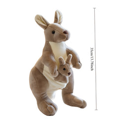 Cute Kangaroo Plush Doll with Expressive Eyes & Heart Shaped Face