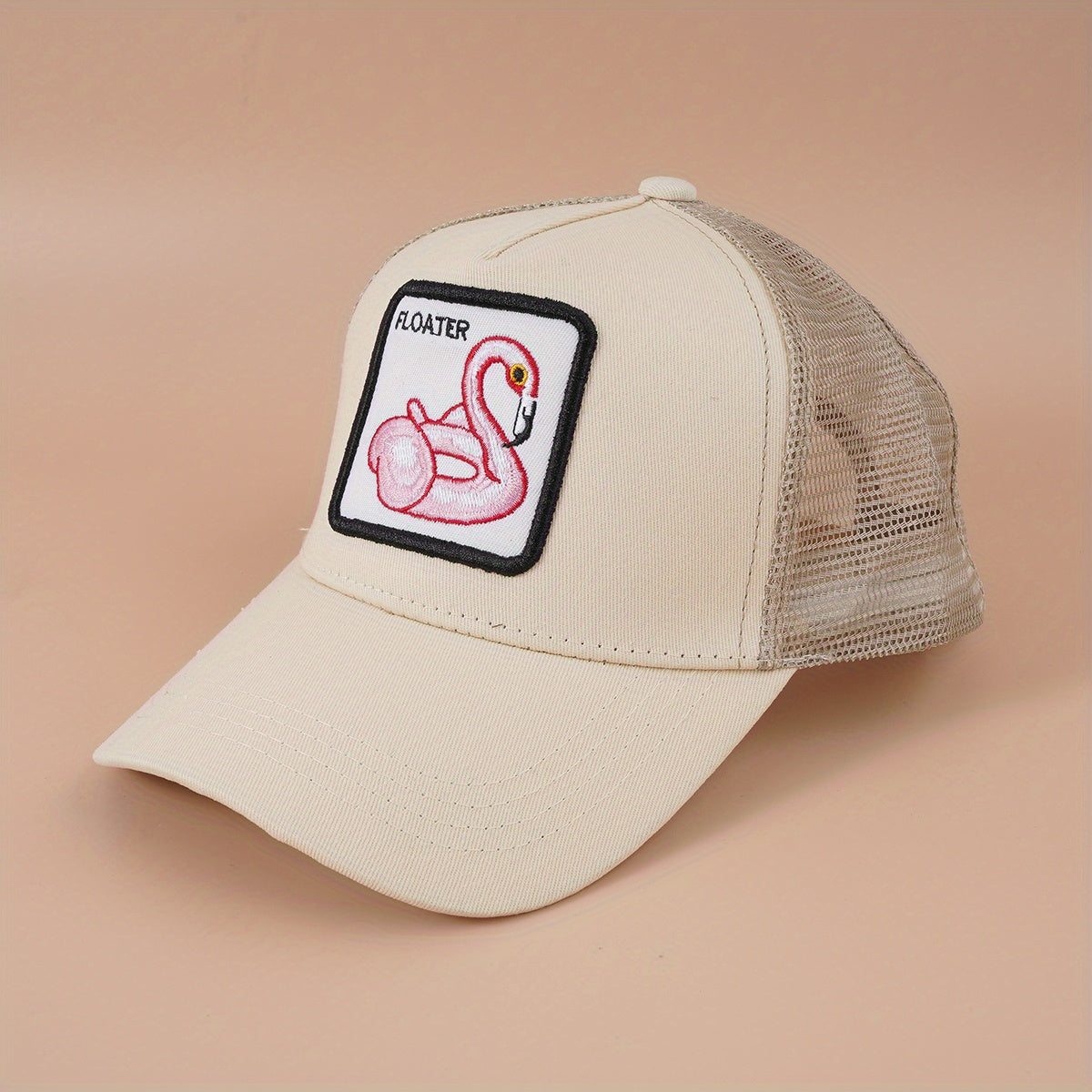 Animal Patch Baseball Cap Block Mesh Adjustable Trucker Hat Vintage S