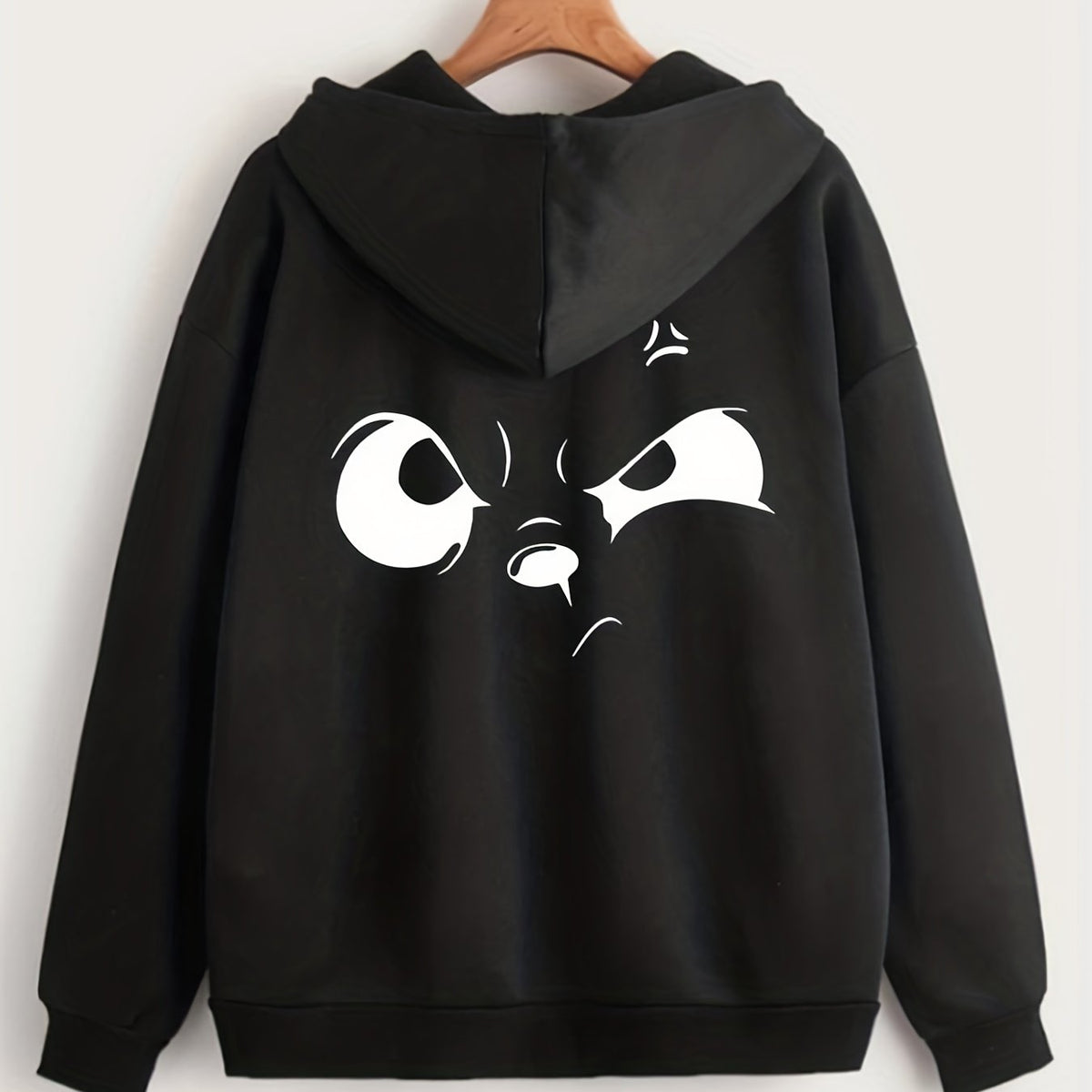 Graphic Print Zip Up Hoodie Long Sleeve Drawstring Hoodies