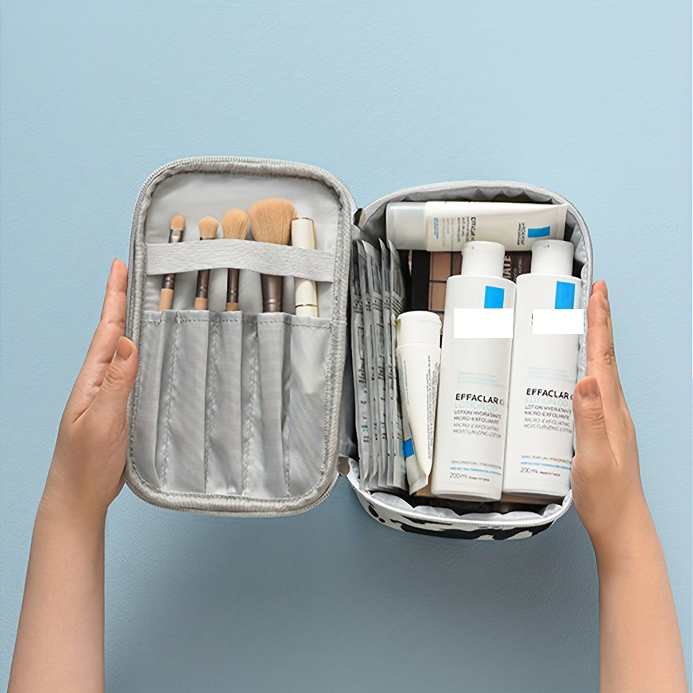 Milk Pattern Portable Makeup Bag