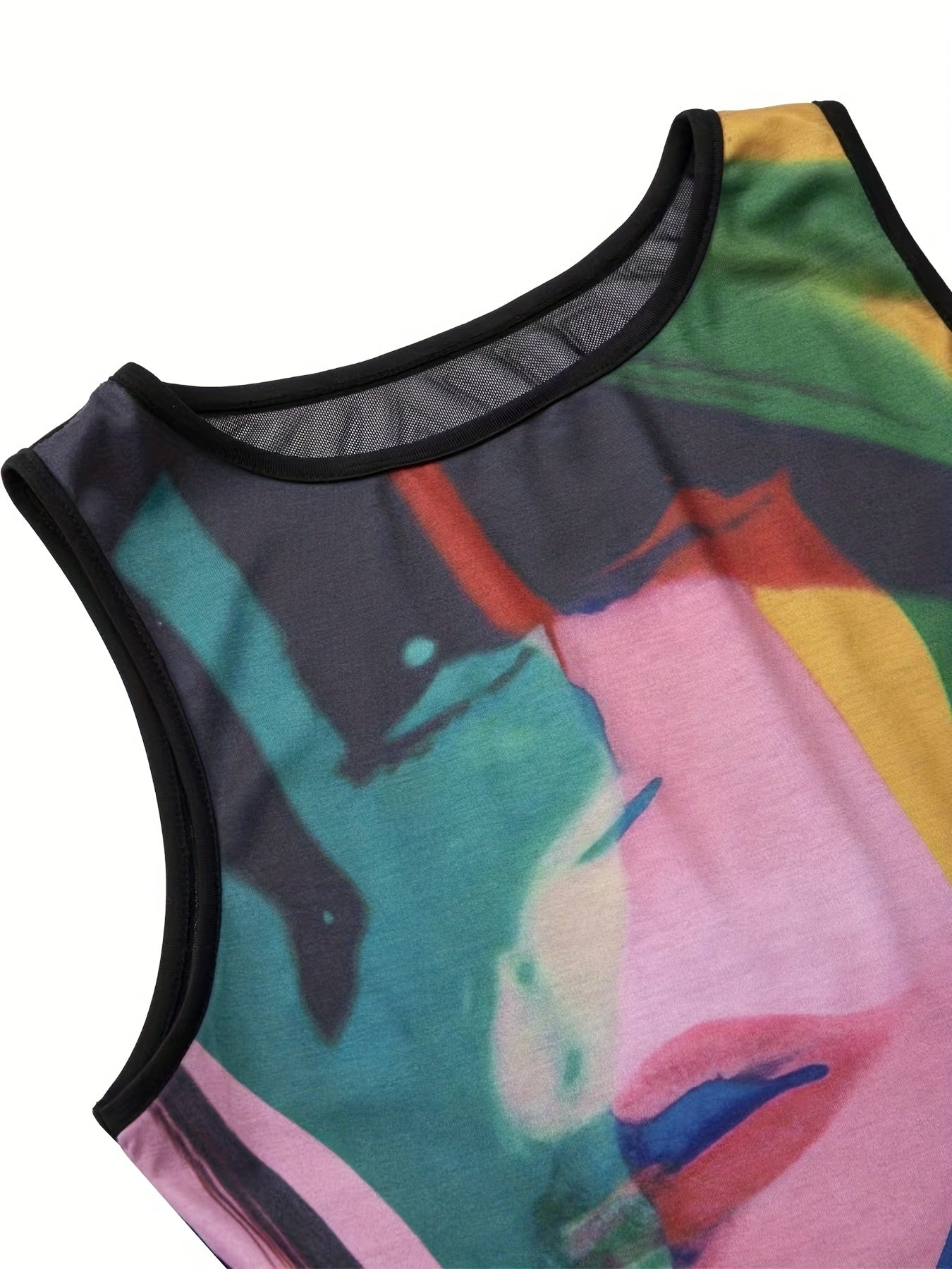 Y2K Graphic Print Crop Tank Top