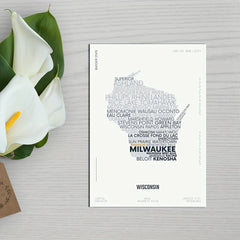 Wisconsin Letter Map Sticker - Kids Modern Font Art