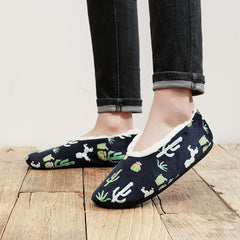 Men's Cartoon Cactus Cozy Slippers