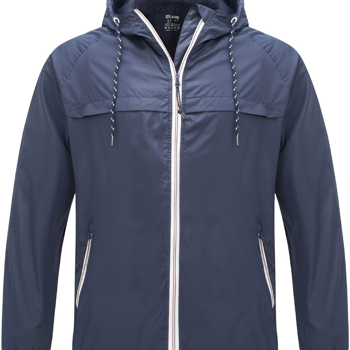 Men's Windbreaker Hooded Jacket Slim Fit Waterproof Trench Coat