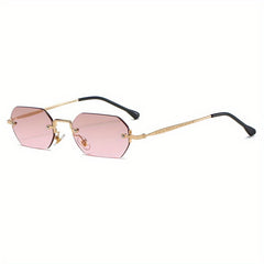 Geometric Gradient Rimless Sunglasses UV400