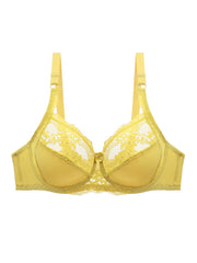  Lace Full Coverage Bra Solid Semi Sheer Sexy Bralette