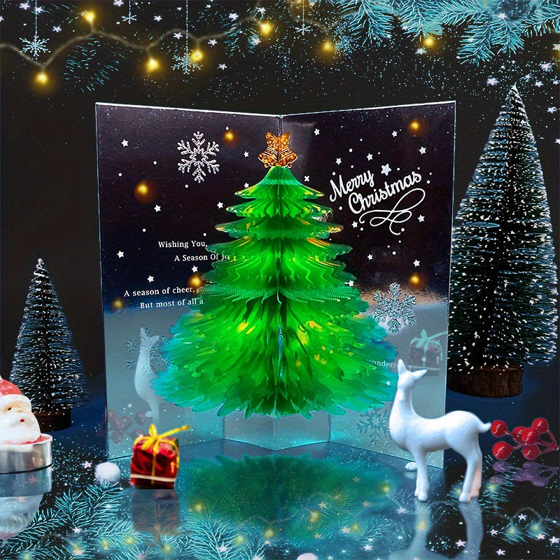 Christmas 3D Greeting Card Sparkling Dream Christmas Tree Blessing
