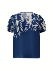  Leaf Print Top & Pants Two Piece Set