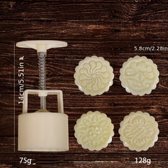 Moon Cake Mold 25-50g With 4-8 Stamp DIY Hand Press Cookie Stamps