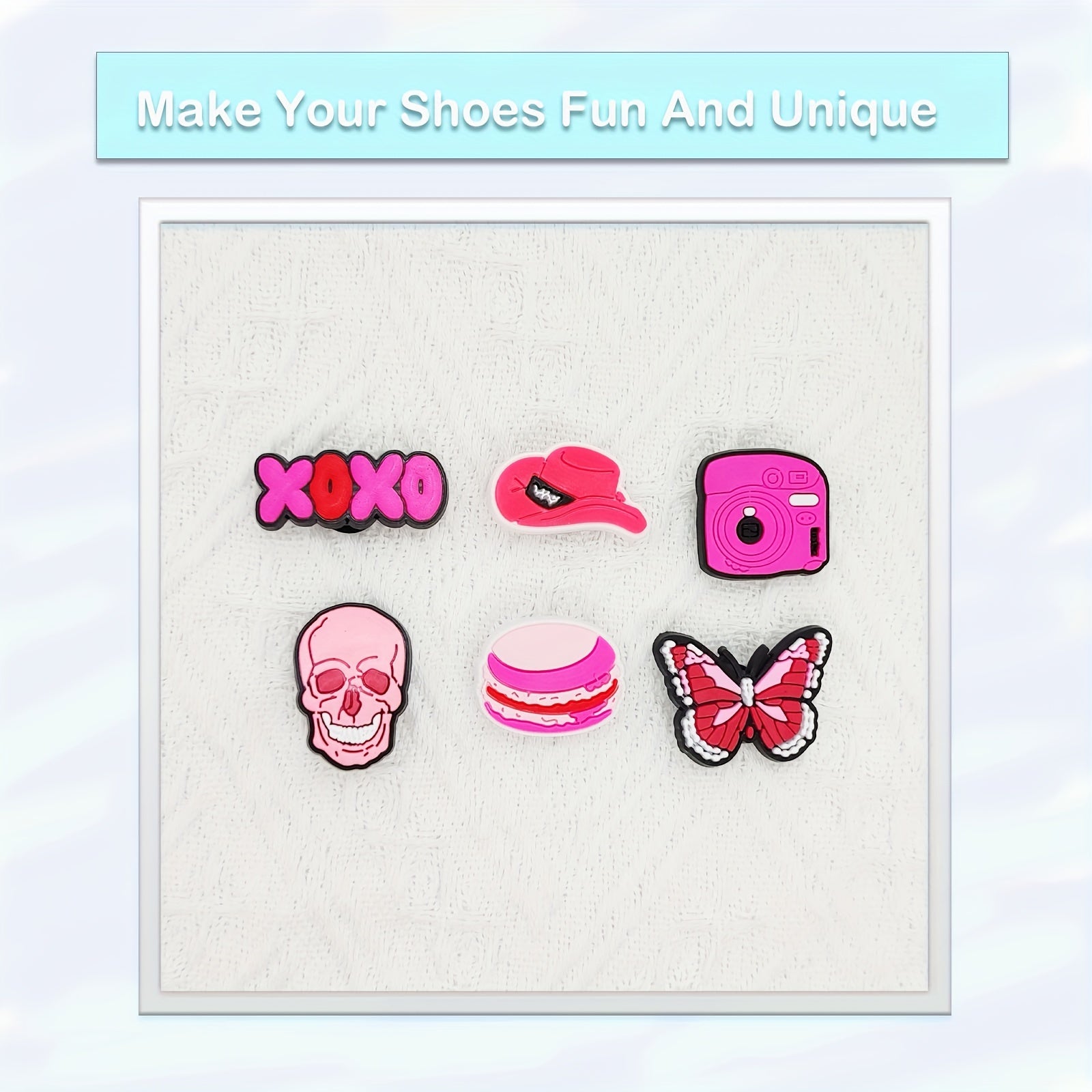 35pcs Pink Shoe Charms For Jibbitz Bubble Slides Sandals Kids Girls Boys