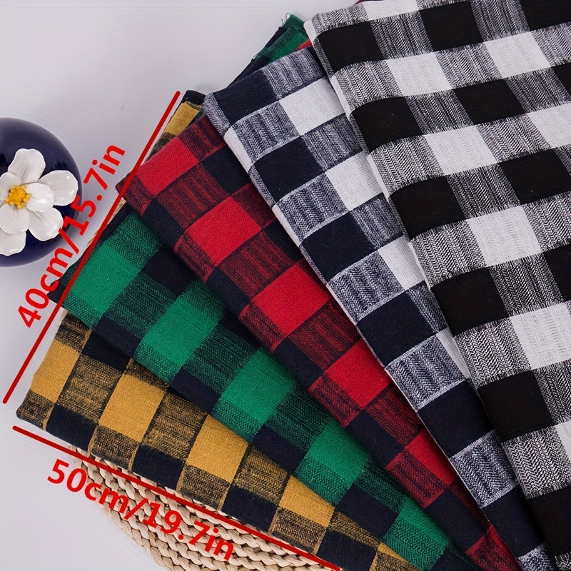 8pcs Plaid Fabric Christmas Set DIY Patchwork Clothing 19 7in 15 7in