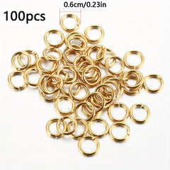 100pcs Stainless Steel Split Rings Openable Rings Connectors 10mm