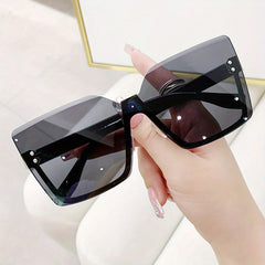 Gradient Metal Semi Rimless Sunglasses UV400