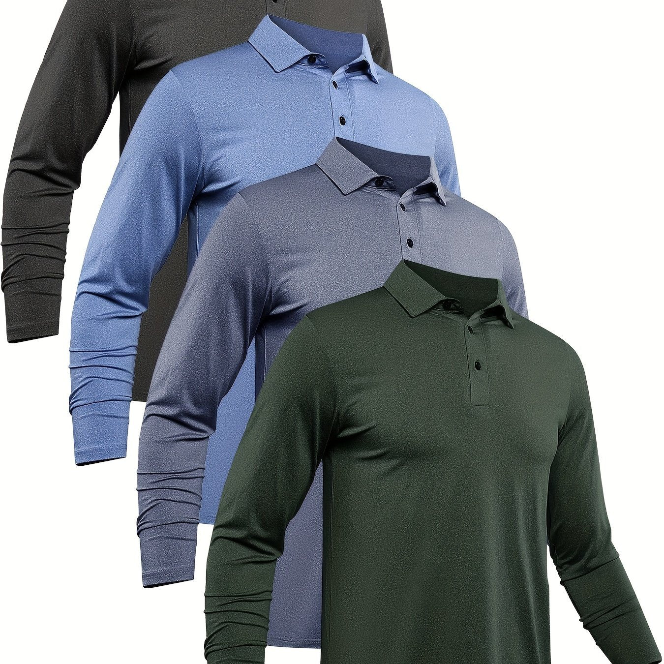 Mens Casual Long Sleeve Golf Tennis Shirt Quick Dry Equestrian Clothing