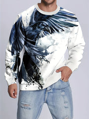 Animal Print Sweatshirt Men's Casual Graphic Crew Neck Pullover