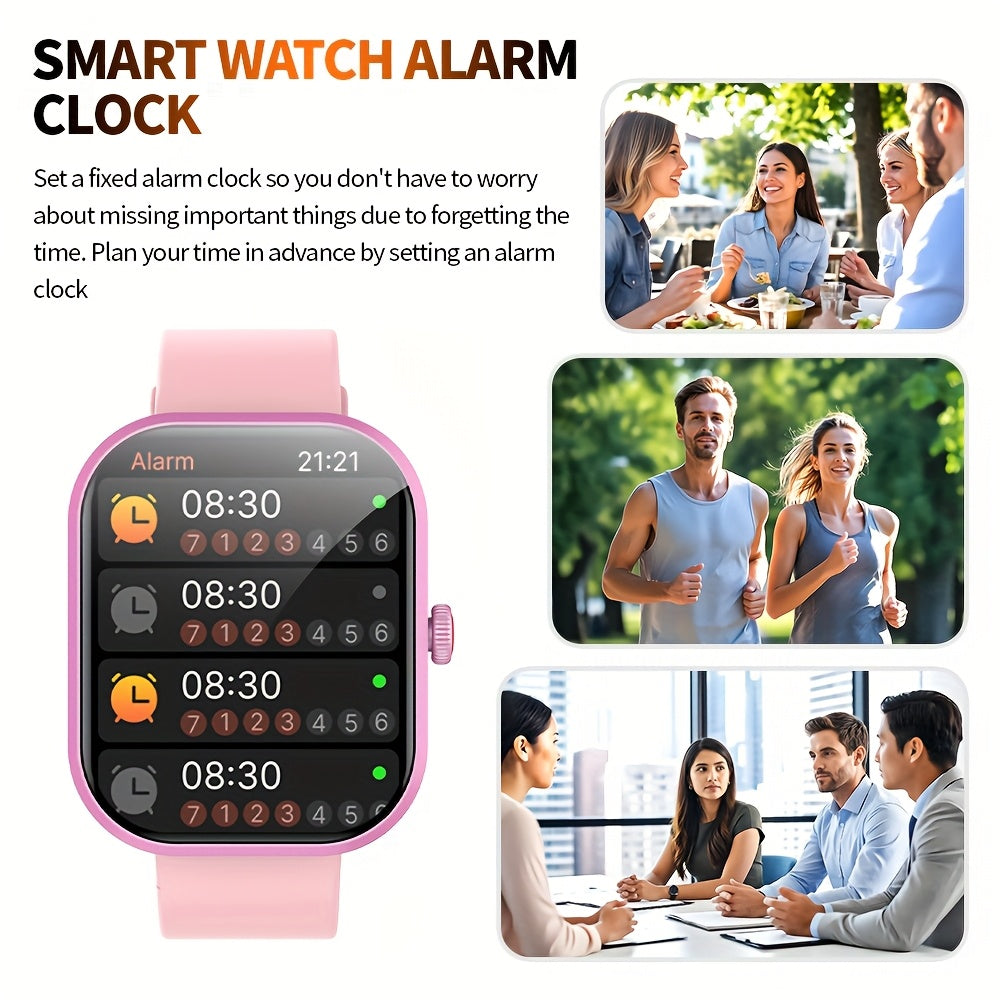 2.01 Inch Unisex Smartwatch with Wireless Calling & Message Alerts