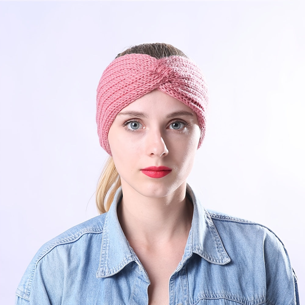 Women's Knitted Knot Headband Winter Twist Thermal Cold Weather Hair Accessory