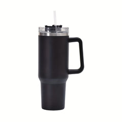 Stainless Steel Water Cup With Handle And Straw 40oz