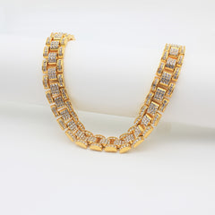 Hip Hop Cuban Link Chain Bracelet Men Necklace Jewelry