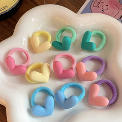 10pcs Easter Rabbit Heart Hair Ties For Thin Hair