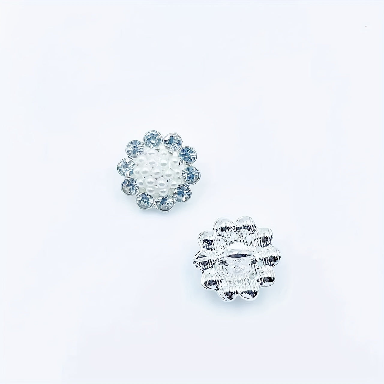 5pcs Hand Stitched Button Inlaid Diamond Pearl DIY Accessory