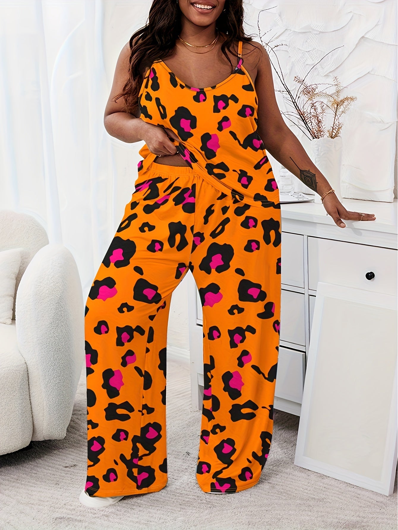  Printed Cami Top & Pants Pajama Set
