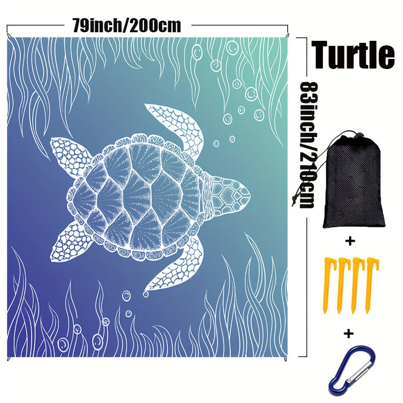 Turtles Pattern Beach Mat Portable Waterproof Blanket