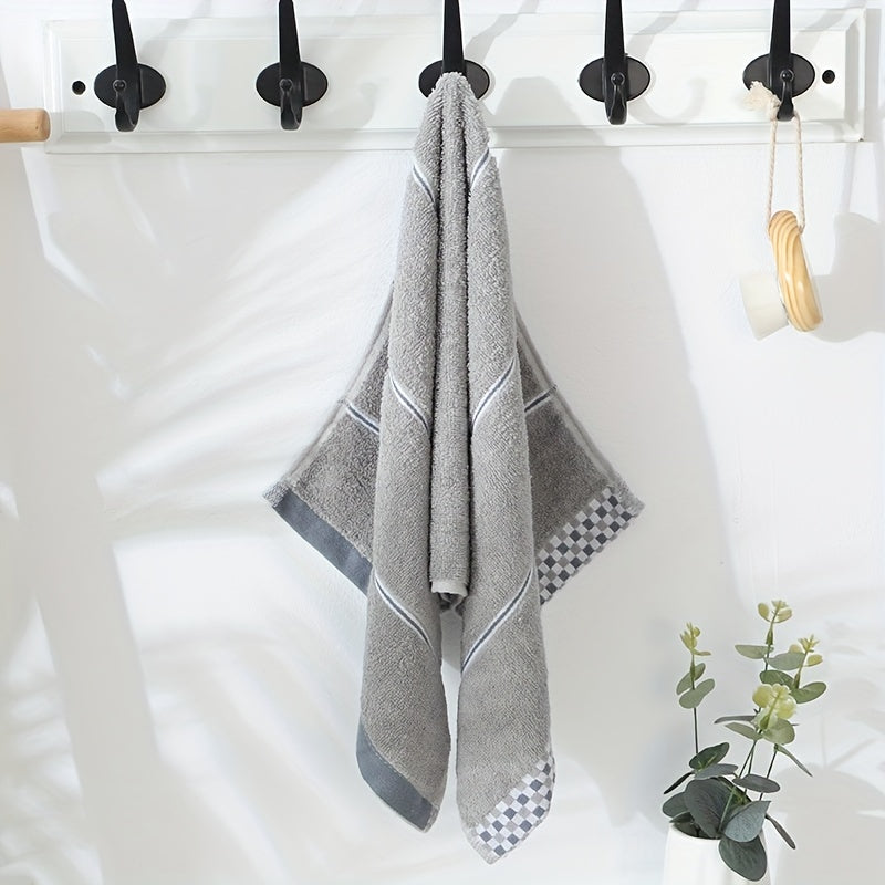 Plaid Striped Pattern Hand Towel Soft Skin-friendly Face Towel Absorbent Towel