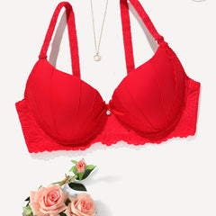 Lace Push Up Bra with Bow Tie