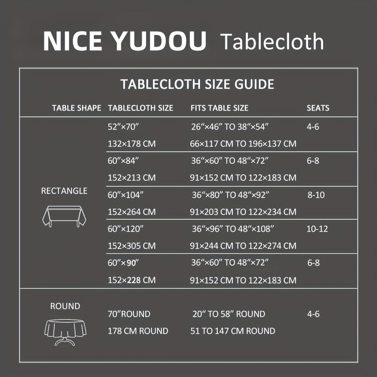 Beige Rectangle Tablecloth 152.4 x 304.8 cm
