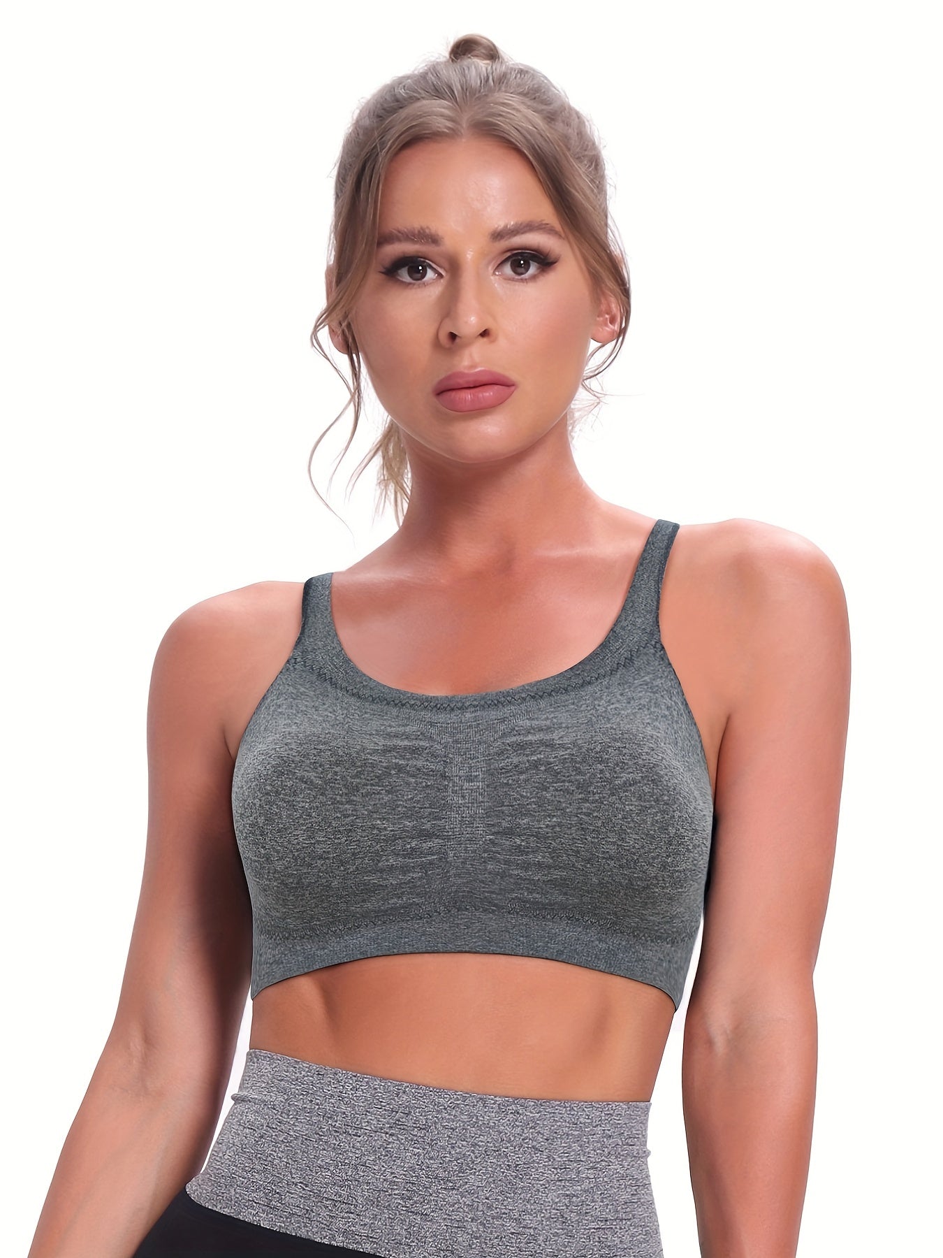 3pcs Seamless Solid Cami Tops Soft & Comfy Sleeveless Sports Top Women's Lingeri
