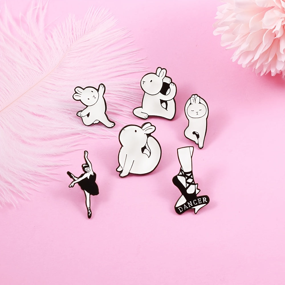 Cartoon Rabbit & Girl Enamel Pin Set for Clothes & Bag