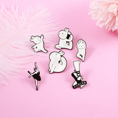 Cartoon Rabbit & Girl Enamel Pin Set for Clothes & Bag