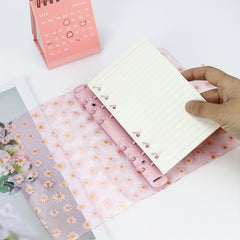 Daisy A6 Binder w/ 45 Pages of Loose Leaf Paper, Colorful PVC Hand Account Book