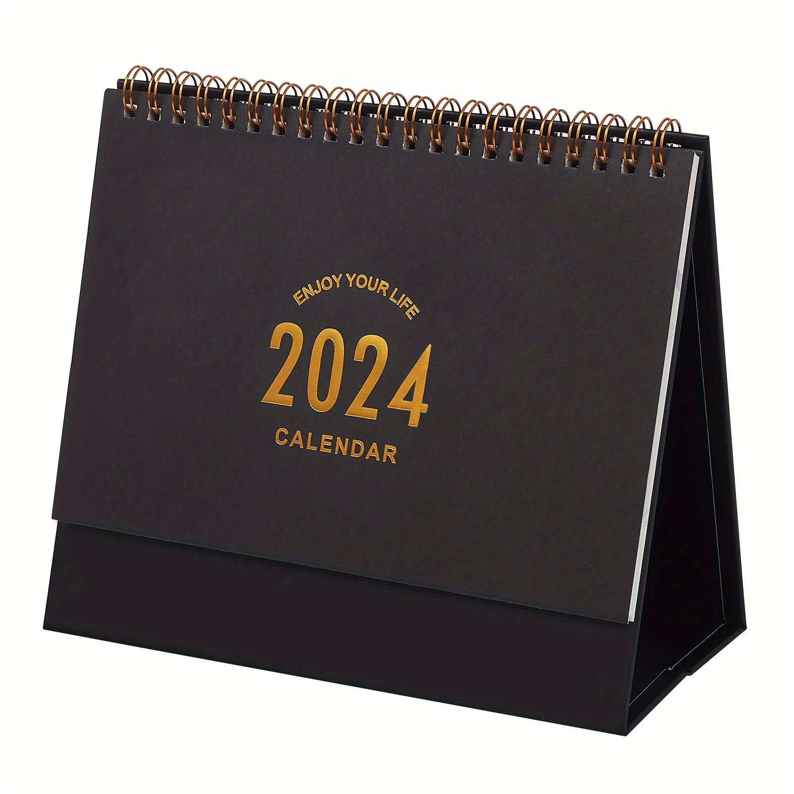 Small Desk Calendar Standing Flip Desktop Calendar Metal Ring Twin Wire Binding