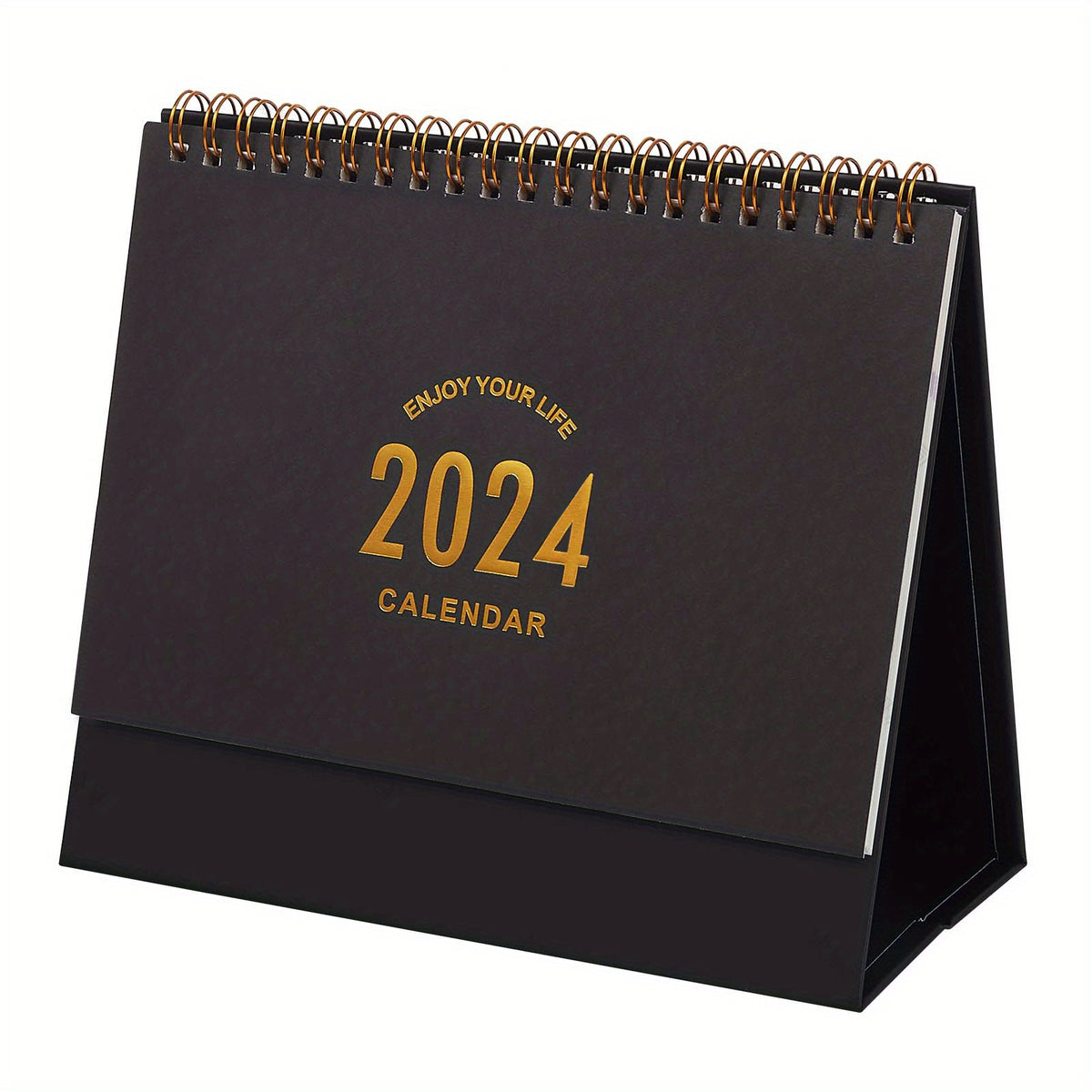 Small Desk Calendar Standing Flip Desktop Calendar Metal Ring Twin Wire Binding