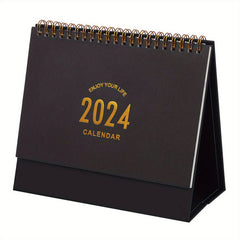 Small Desk Calendar Standing Flip Desktop Calendar Metal Ring Twin Wire Binding
